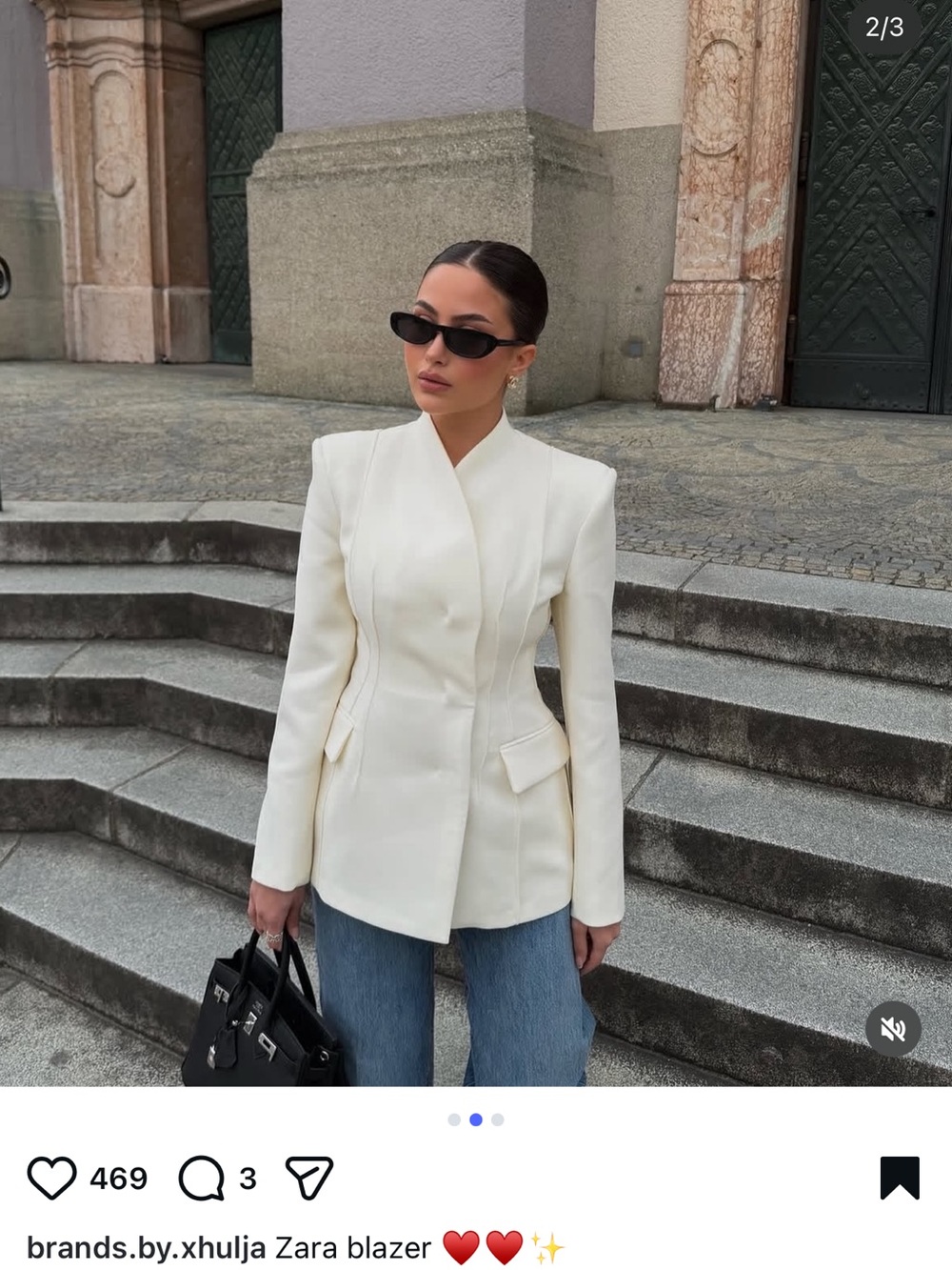Zara Ivory fitted  Structured Blazer Jacket - Picture 7 of 8